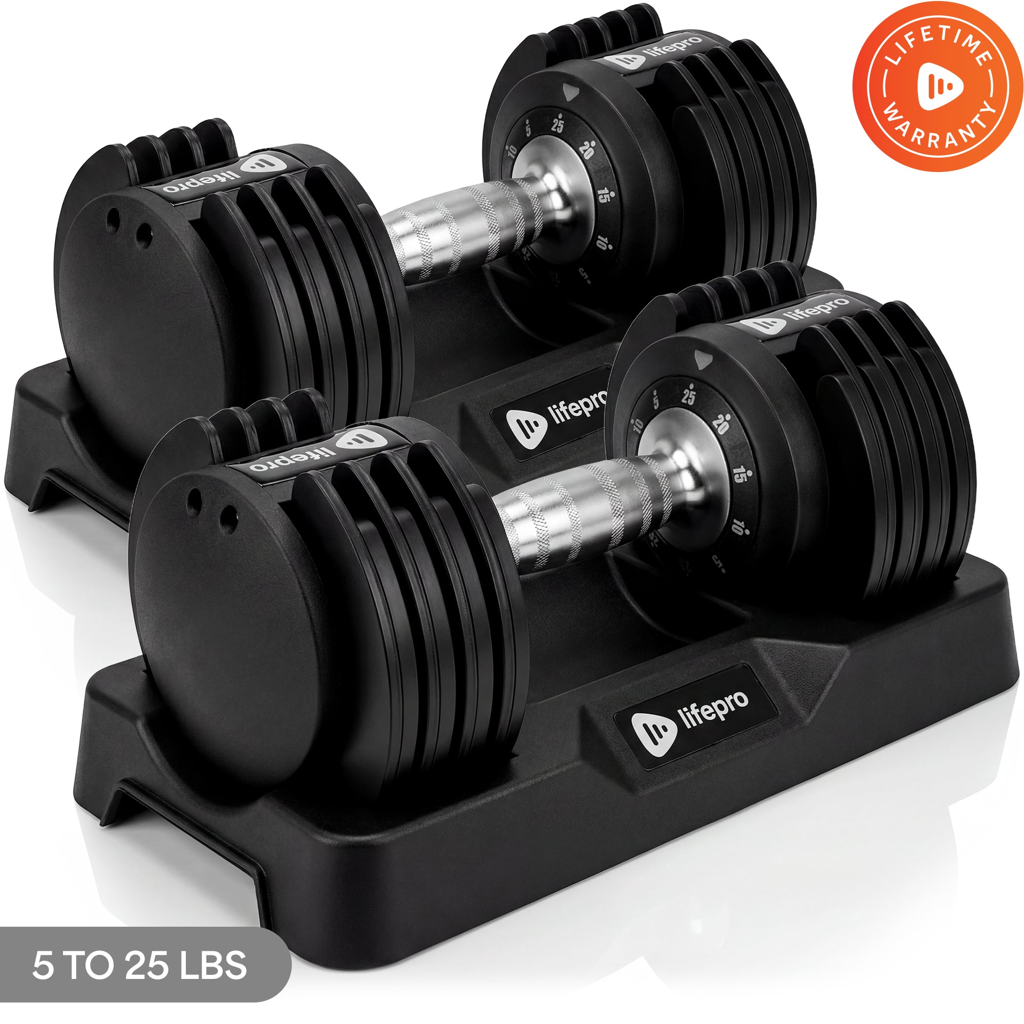 PowerUp Plus Dumbbells (5-25 lb Adjustable) — OxyFit